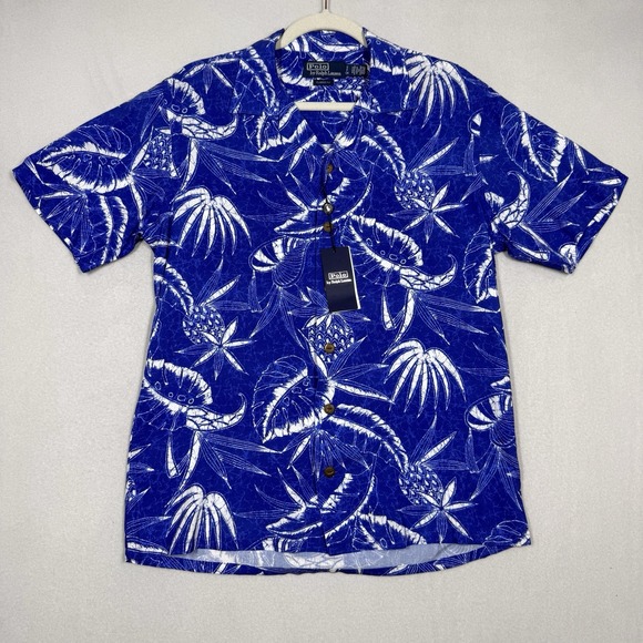 Polo Ralph Lauren Shirt Men Small Classic Fit Hoffman Camp Print Loop Collar NWT